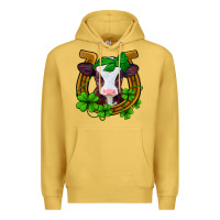 Antique Gold lucky horseshoe 4 leaf clover baby calf Premium Hoodie - Jasminsmagicworld