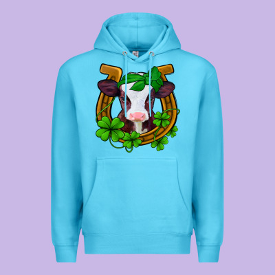 Lucky Horseshoe 4 Leaf Clover Baby Calf Premium Hoodie Designed By Jasminsmagicworld