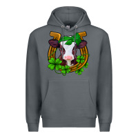 Rock lucky horseshoe 4 leaf clover baby calf Premium Hoodie - Jasminsmagicworld