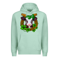Seafoam lucky horseshoe 4 leaf clover baby calf Premium Hoodie - Jasminsmagicworld