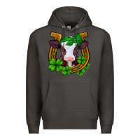 Smoke lucky horseshoe 4 leaf clover baby calf Premium Hoodie - Jasminsmagicworld