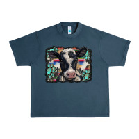 Midnight Navy western background turquoises gemstones black and white baby cow Urban Heavy Tee - BarkalooDesign