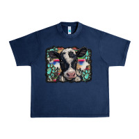 Navy western background turquoises gemstones black and white baby cow Urban Heavy Tee - BarkalooDesign