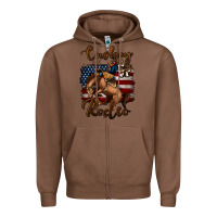 Chestnut Cowboy Up Rodeo Bucking Bronco Zipper Hoodie - Jasminsmagicworld