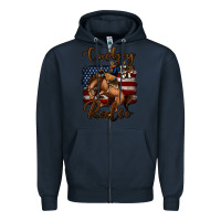 Navy Cowboy Up Rodeo Bucking Bronco Zipper Hoodie - Jasminsmagicworld