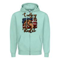 Seafoam Cowboy Up Rodeo Bucking Bronco Zipper Hoodie - Jasminsmagicworld