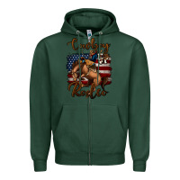Sports Green Cowboy Up Rodeo Bucking Bronco Zipper Hoodie - Jasminsmagicworld