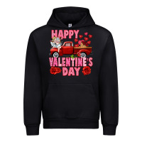 Black Happy Valentine's day red truck Urban Hoodie - HowdyJamesFarm