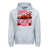 Heather Grey Happy Valentine's day red truck Urban Hoodie - HowdyJamesFarm