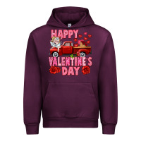 Mauve Wine Happy Valentine's day red truck Urban Hoodie - HowdyJamesFarm