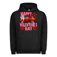 Pigment Black Happy Valentine's day red truck Urban Hoodie - HowdyJamesFarm