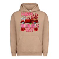Pigment Burro Happy Valentine's day red truck Urban Hoodie - HowdyJamesFarm