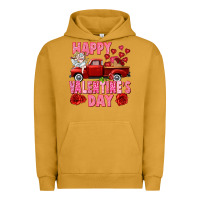 Pigment Peanut Butter Happy Valentine's day red truck Urban Hoodie - HowdyJamesFarm