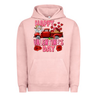 Pigment Salmon Happy Valentine's day red truck Urban Hoodie - HowdyJamesFarm