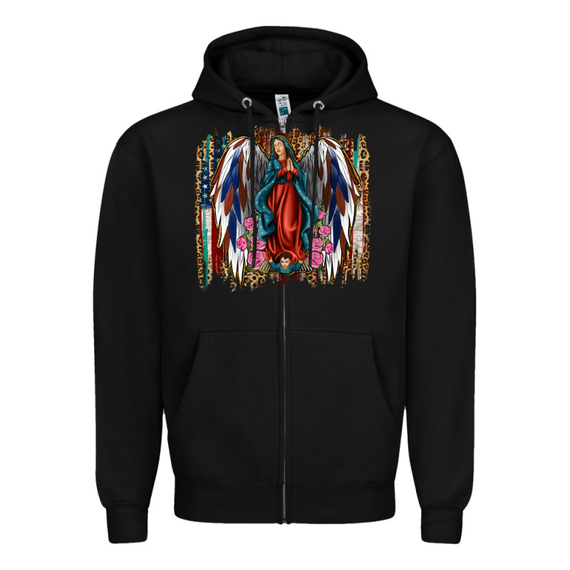 Lady Of Guadalupe 4th Of July Zipper Hoodie by Jasminsmagicworld | Teevron