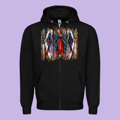 Lady Of Guadalupe 4th Of July Zipper Hoodie Designed By Jasminsmagicworld