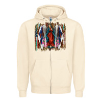 Sandshell Lady of Guadalupe 4th of july Zipper Hoodie - Jasminsmagicworld