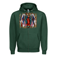 Sports Green Lady of Guadalupe 4th of july Zipper Hoodie - Jasminsmagicworld
