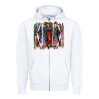 White Lady of Guadalupe 4th of july Zipper Hoodie - Jasminsmagicworld