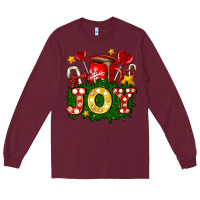 Burgundy christmas joy coffee and candies Long Sleeve Tee - AdoDesignShop