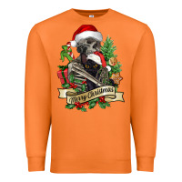 Carrot Merry Christmas skeleton with black cat Premium Sweatshirt - NancyCooperArtShop