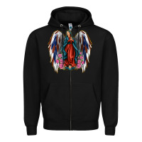 Black Angel Wing Lady of Guadalupe 4th of July Zipper Hoodie - Jasminsmagicworld
