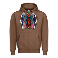 Chestnut Angel Wing Lady of Guadalupe 4th of July Zipper Hoodie - Jasminsmagicworld