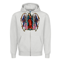 Dove Grey Angel Wing Lady of Guadalupe 4th of July Zipper Hoodie - Jasminsmagicworld
