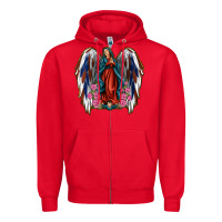 Red Angel Wing Lady of Guadalupe 4th of July Zipper Hoodie - Jasminsmagicworld