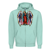 Seafoam Angel Wing Lady of Guadalupe 4th of July Zipper Hoodie - Jasminsmagicworld