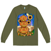Army Green pumpkin sunflower Long Sleeve Tee - JahusDesignShop