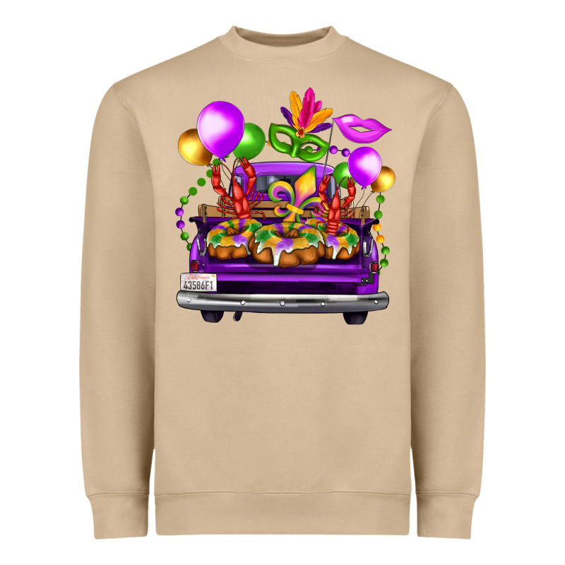 Mardi Gras Farm Truck Heavyweight Sweatshirt by FaDigitalArtStudio | Teevron