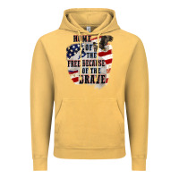 Vintage Mustard Home of the free because of the brave 4th of july Vintage Hoodie - CowGirlArtShop