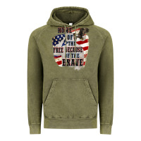 Vintage Olive Home of the free because of the brave 4th of july Vintage Hoodie - CowGirlArtShop