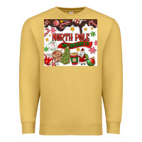 Antique Gold North Pole Hot Chocolate christmas Premium Sweatshirt - MaliasSmallBusiness