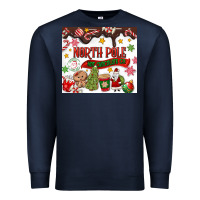 Navy North Pole Hot Chocolate christmas Premium Sweatshirt - MaliasSmallBusiness