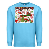 Ocean Blue North Pole Hot Chocolate christmas Premium Sweatshirt - MaliasSmallBusiness
