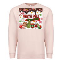 Pale Pink North Pole Hot Chocolate christmas Premium Sweatshirt - MaliasSmallBusiness