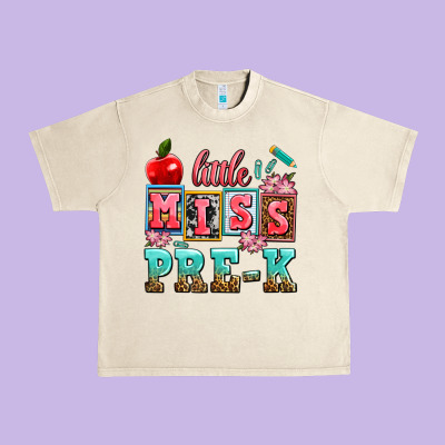 Little Miss Pre K Urban Heavy Tee Designed By Adodesignshop