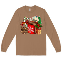 Toasted Coconut Christmas hot chocolate cup with gift and letters Long Sleeve Tee - AdoDesignShop