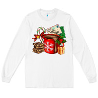 White Christmas hot chocolate cup with gift and letters Long Sleeve Tee - AdoDesignShop