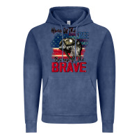 Vintage Denim Home of the free because of the brave 4th of july Vintage Hoodie - CowGirlArtShop