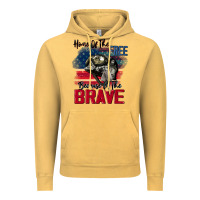 Vintage Mustard Home of the free because of the brave 4th of july Vintage Hoodie - CowGirlArtShop