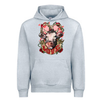 Heather Grey Cow Valentine's Day love Urban Hoodie - HowdyJamesFarm