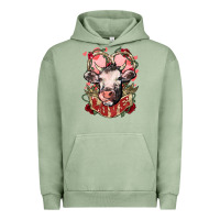 Pigment Oil Green Cow Valentine's Day love Urban Hoodie - HowdyJamesFarm