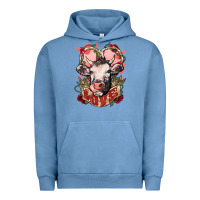 Pigment Pebble Blue Cow Valentine's Day love Urban Hoodie - HowdyJamesFarm