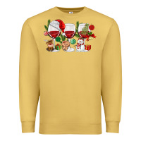 Antique Gold Christmas Wine Glasses Premium Sweatshirt - MaliasSmallBusiness