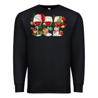 Black Christmas Wine Glasses Premium Sweatshirt - MaliasSmallBusiness