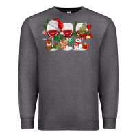 Charcoal Heather Christmas Wine Glasses Premium Sweatshirt - MaliasSmallBusiness