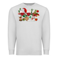 Dove Grey Christmas Wine Glasses Premium Sweatshirt - MaliasSmallBusiness